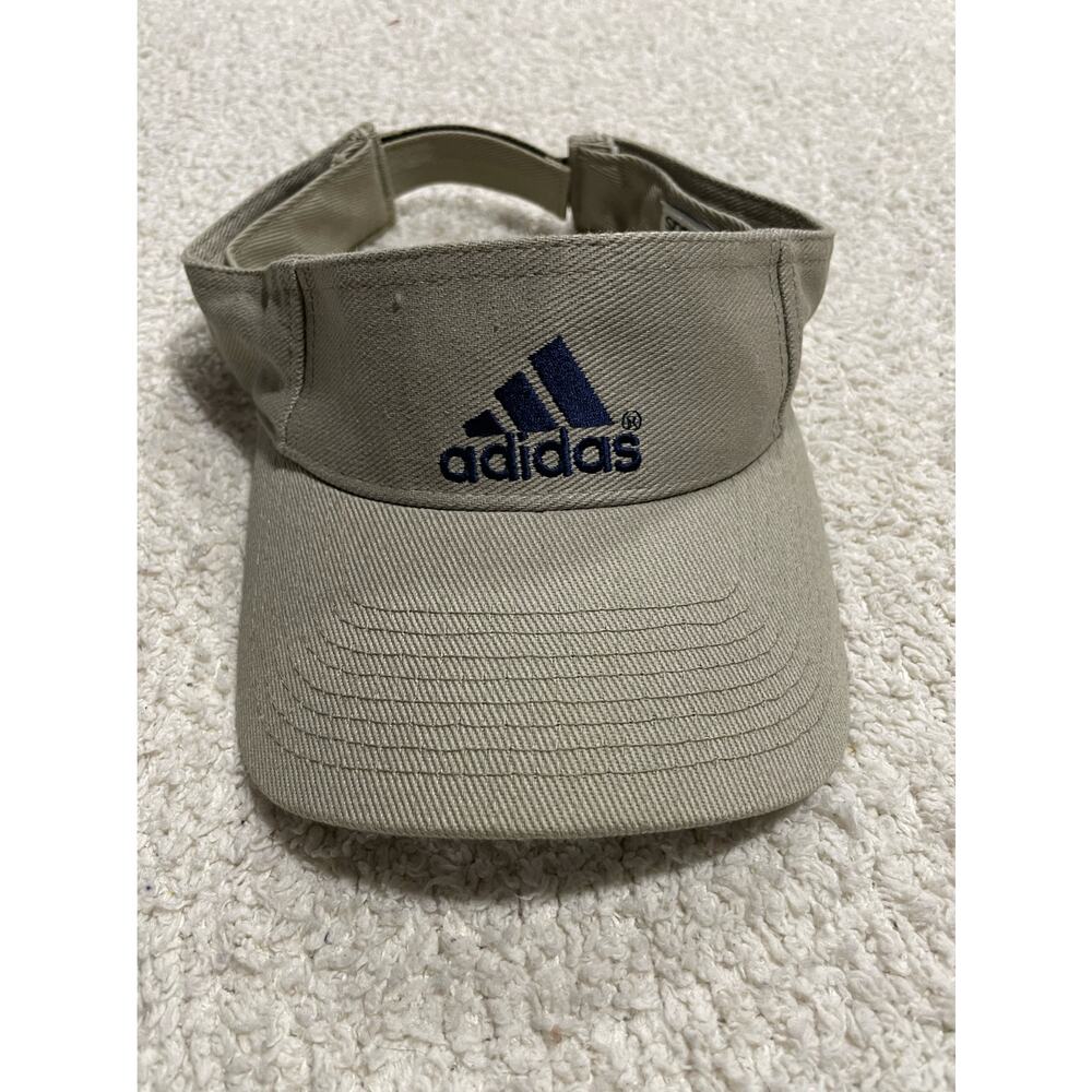 Adidas Unisex Size OS Embroidered Adjustable Sun Visor Cap Beige
